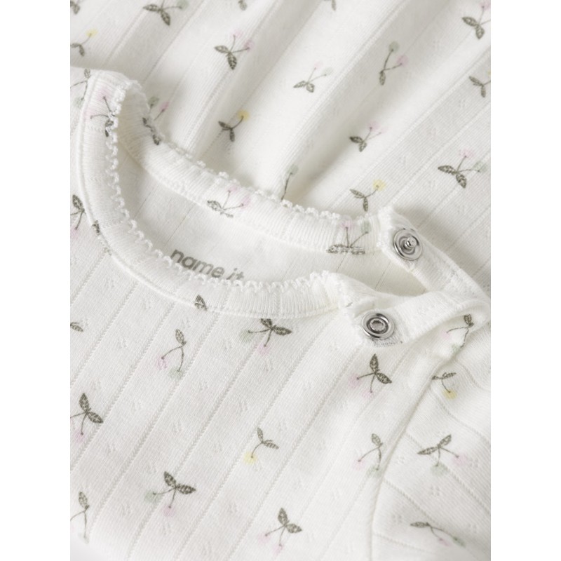 NAME IT Baby FiCherry Langærmet Bodystocking Kjole - Cloud Dancer