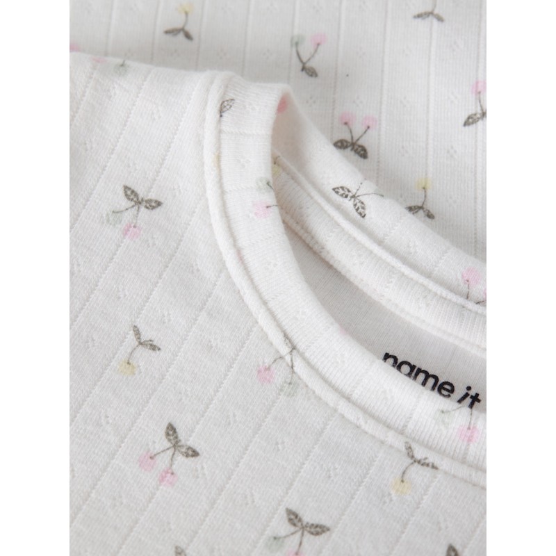 NAME IT Mini FiCherry Langærmet Slim Bluse - Cloud Dancer