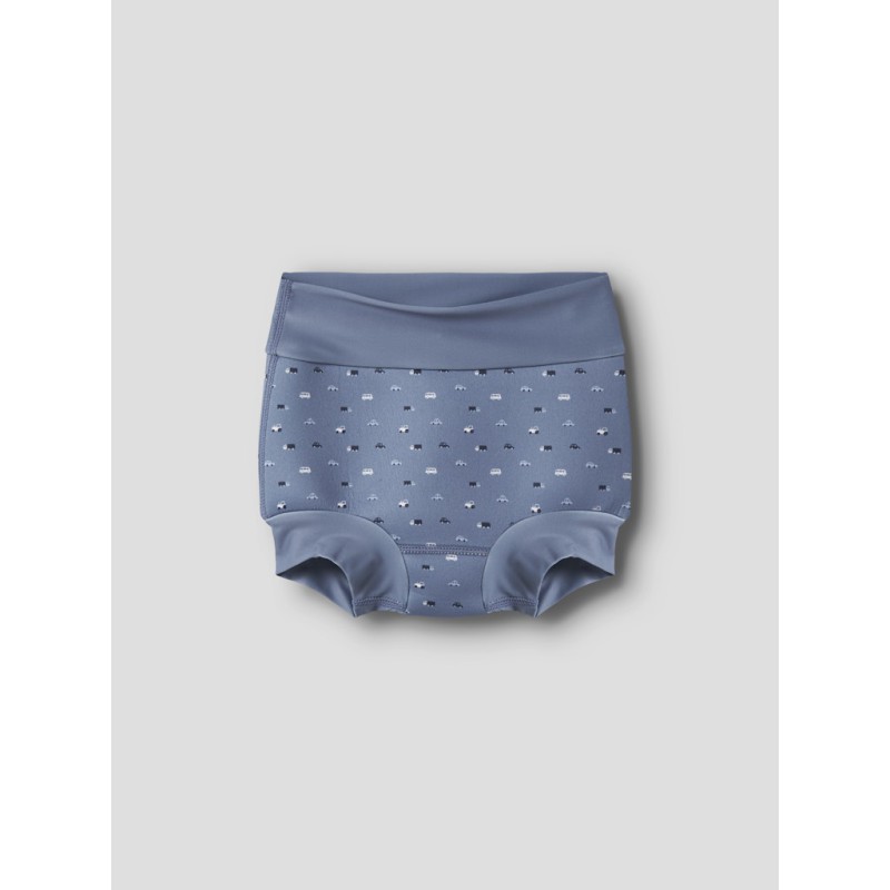 NAME IT Mini Zippo Badeshorts med Skjold - Vintage Indigo