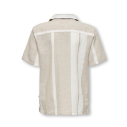 ONLY & SONS JUNIOR Caiden Kortærmet Hør Skjorte - Vintage Khaki
