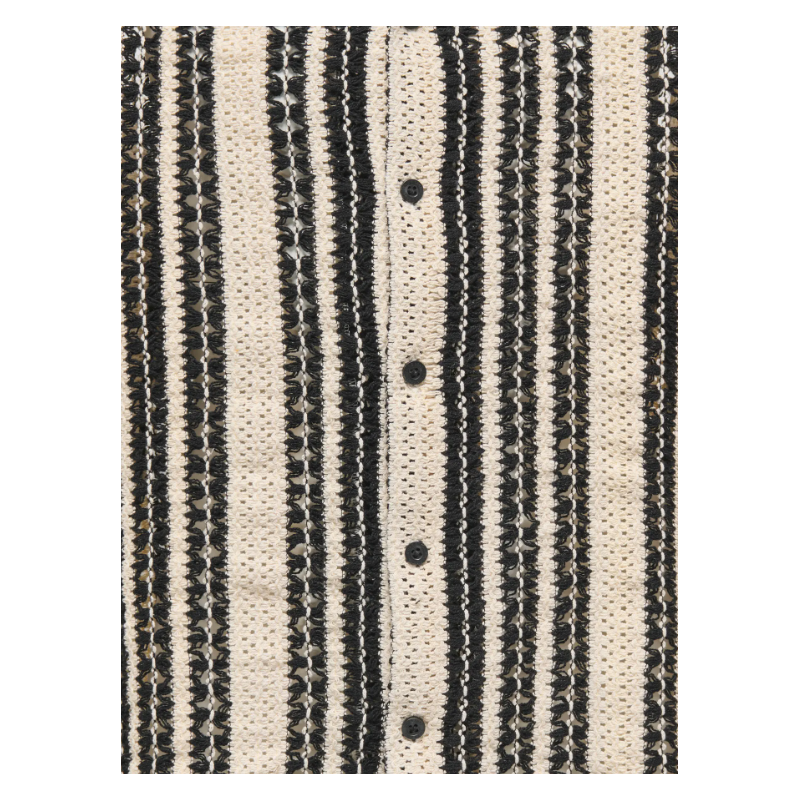 ONLY & SONS Junior Dani Hæklet Kortærmet Skjorte - Cloud Dancer / Sort