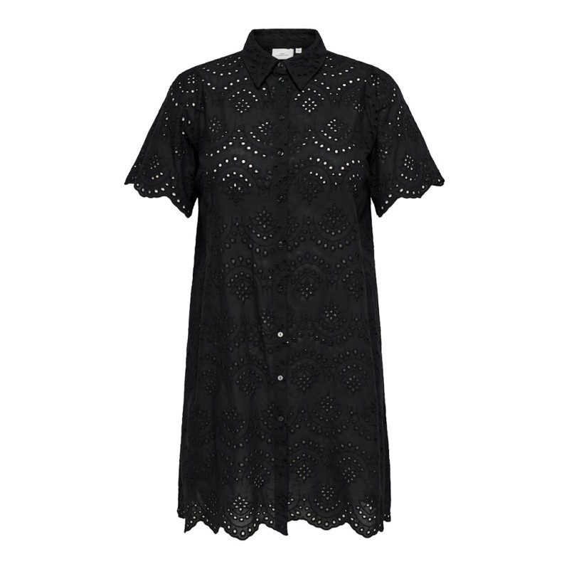 ONLY CARMAKOMA Valais Kortærmet Blonde Kjole - Sort