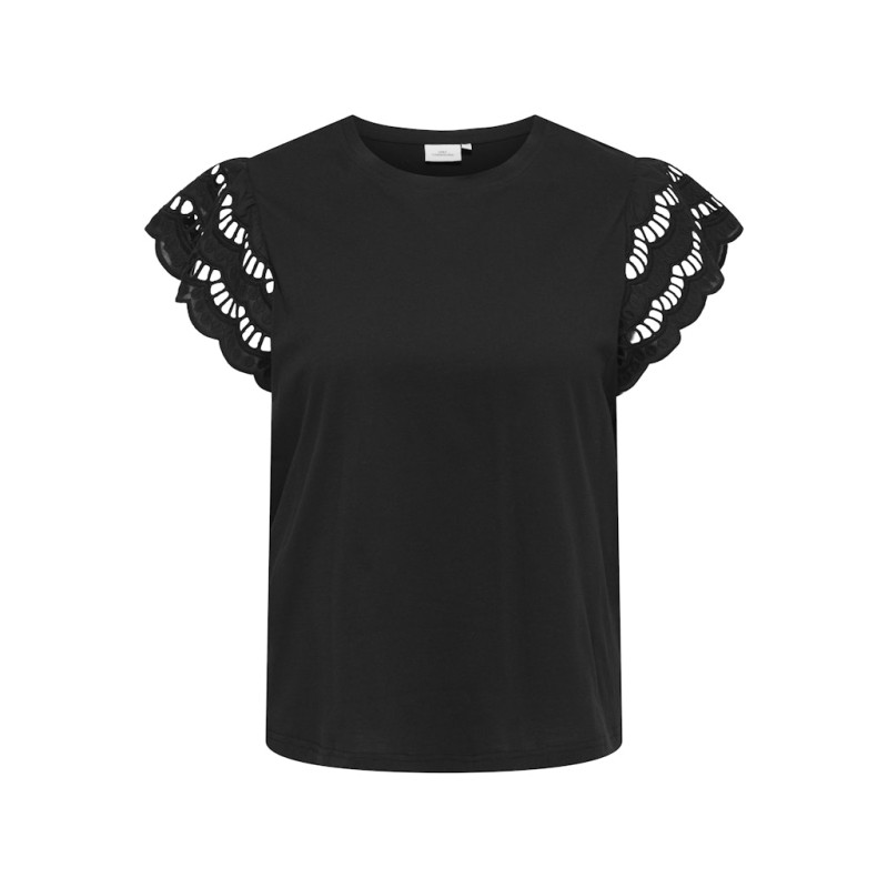 ONLY CARMAKOMA Macy Kortærmet Blonde Top - Sort