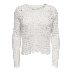 JDY Sun Lay Strik Pullover - Cloud Dancer