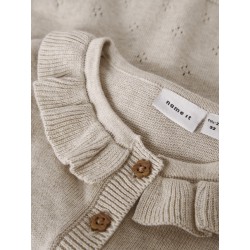 NAME IT Mini Diame Langærmet Strik Cardigan - Peyote Melange