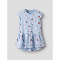 NAME IT MINI Vigga Capsl Kjole - Chambray Blue / Jordbær