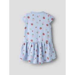 NAME IT MINI Vigga Capsl Kjole - Chambray Blue / Jordbær
