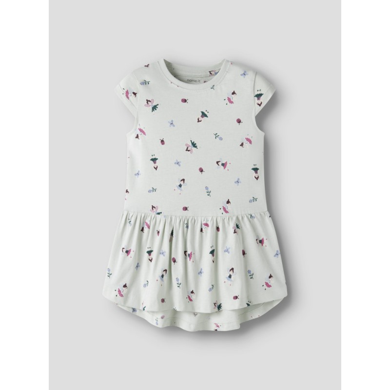 NAME IT MINI Vigga Capsl Kjole - Pale Aqua / Fairy Garden