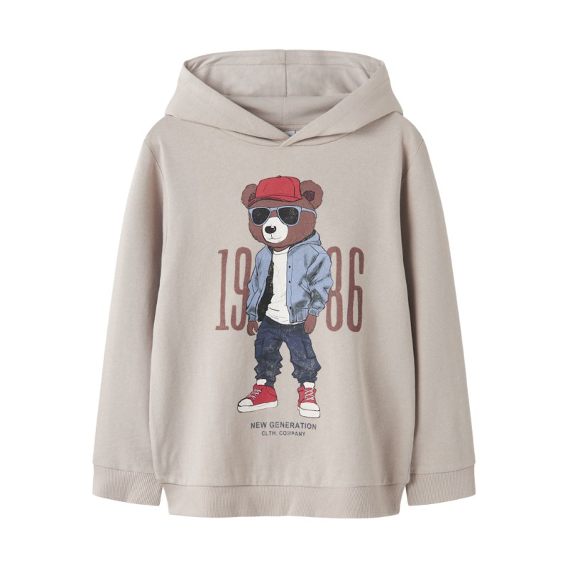 NAME IT Kids Dobs Hoodie Sweatshirt - Chateau Gray