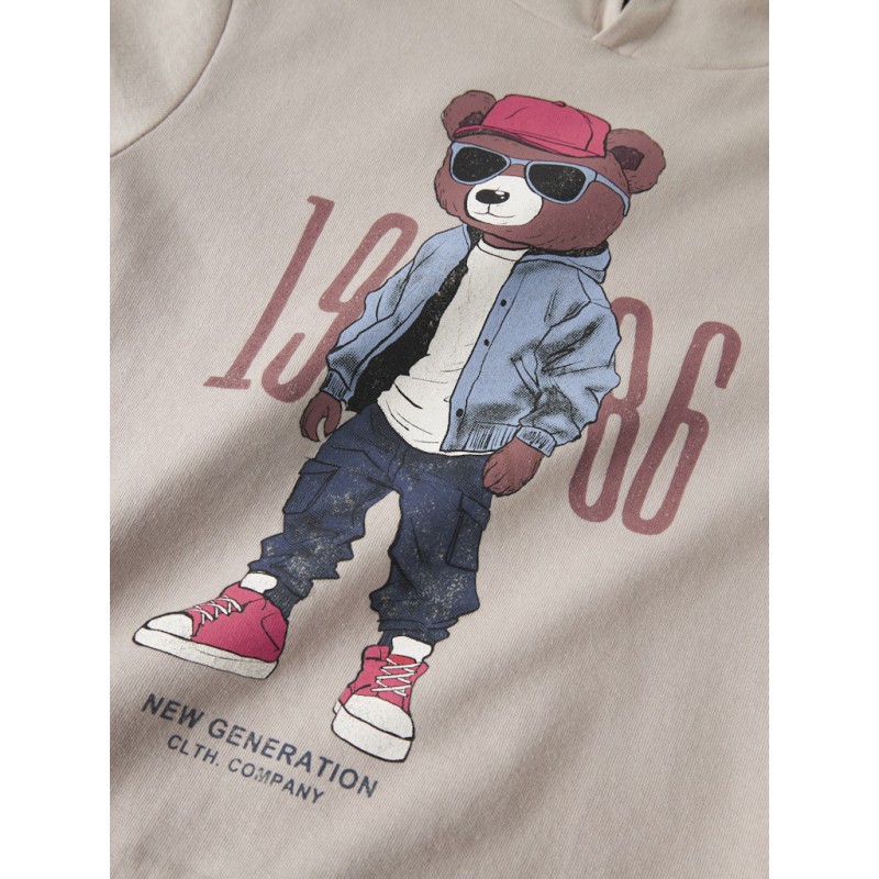 NAME IT Kids Dobs Hoodie Sweatshirt - Chateau Gray