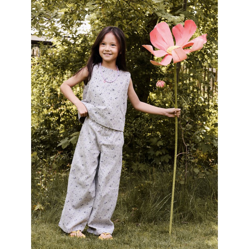 NAME IT Kids Drita Kort Top - Lavender Gray