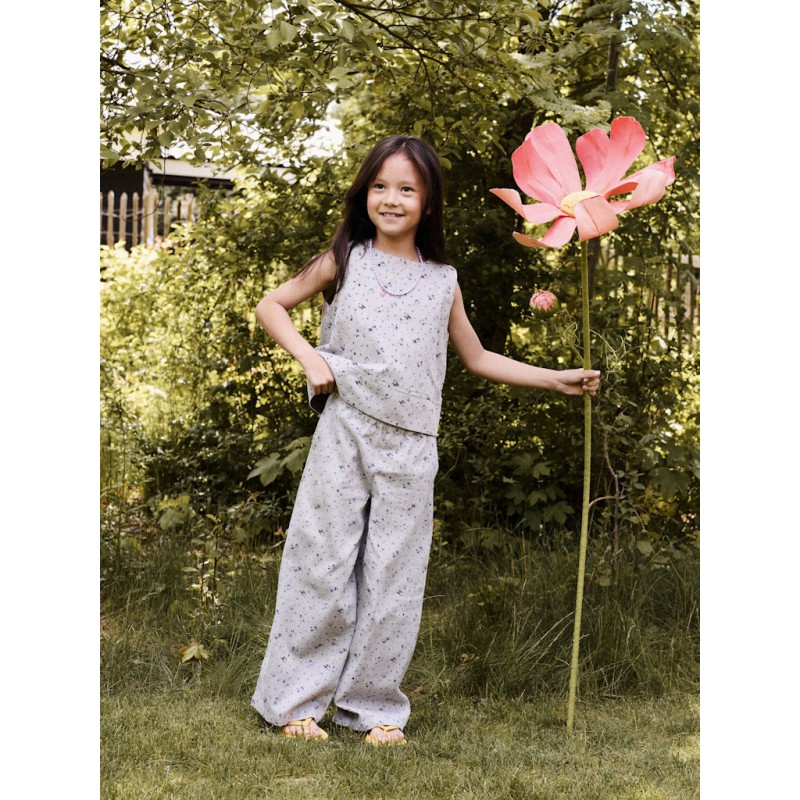 NAME IT Kids Drita Brede Bukser - Lavender Gray