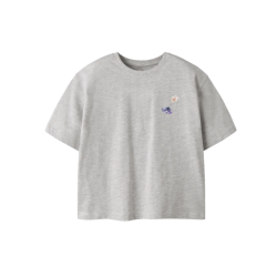 NAME IT Kids Darmilla S/S Relaxed T-shirt - Light Grey Melange
