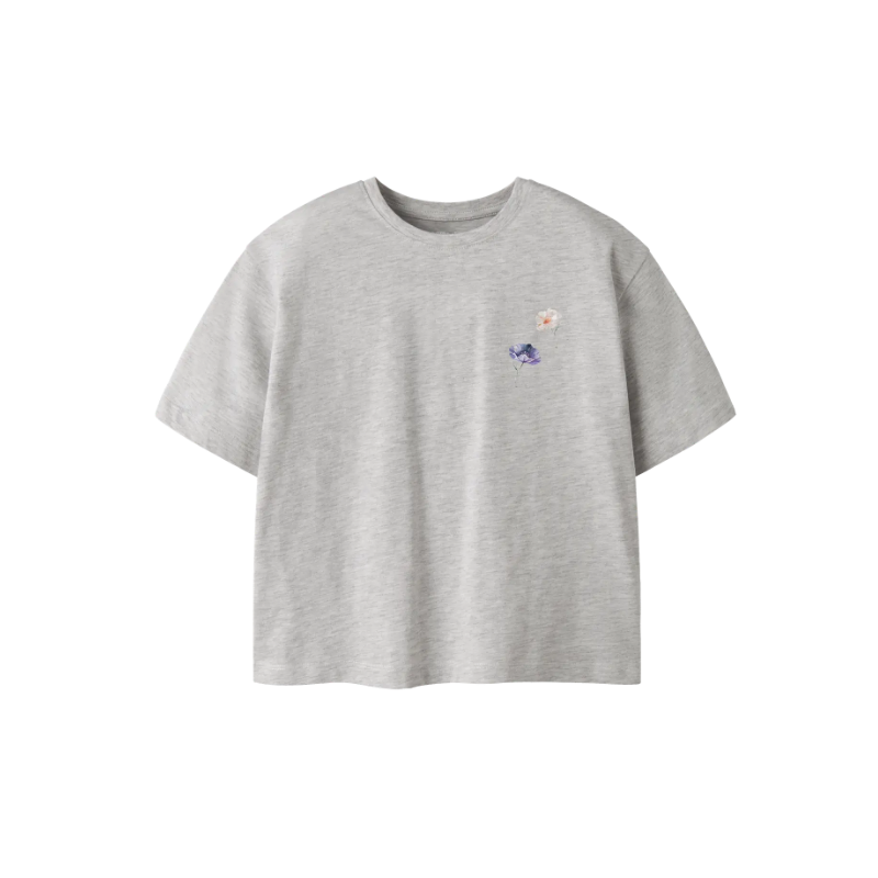 NAME IT Kids Darmilla S/S Relaxed T-shirt - Light Grey Melange