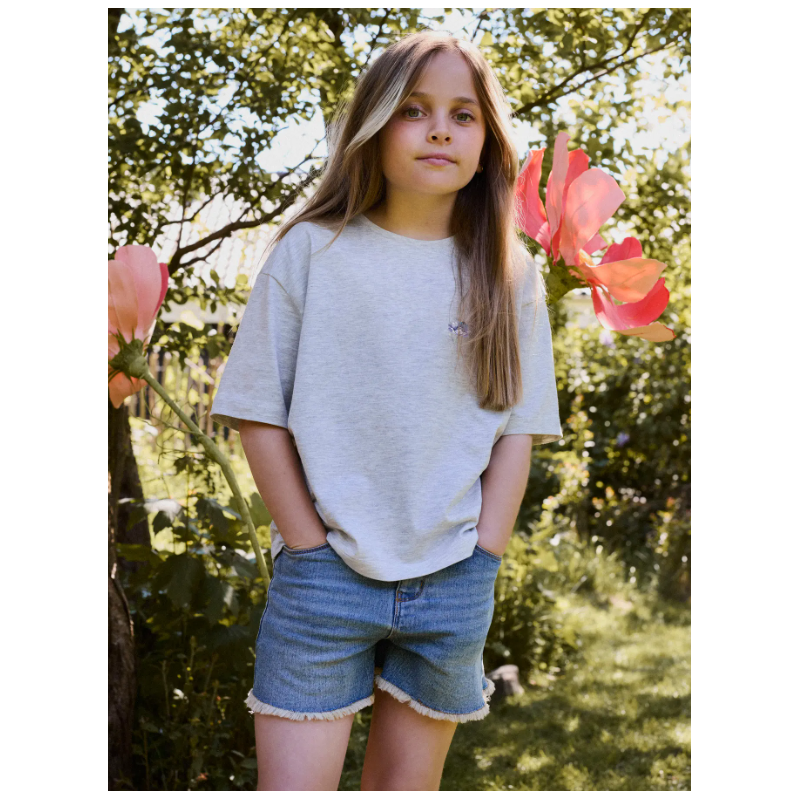 NAME IT Kids Darmilla S/S Relaxed T-shirt - Light Grey Melange