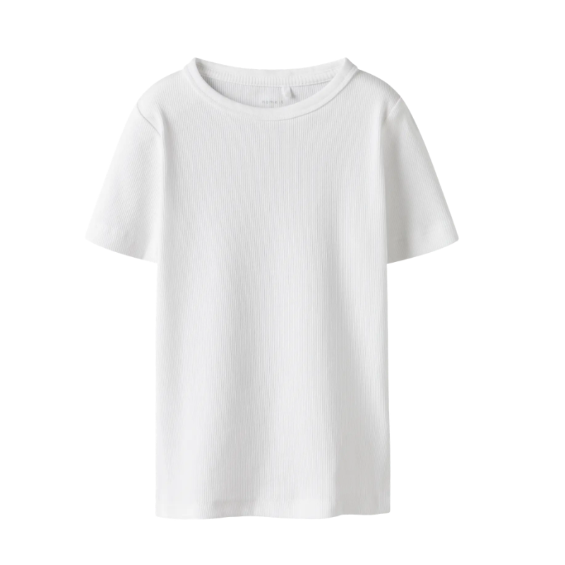 NAME IT Kids Nakal Kortærmet Slim Top - Bright White