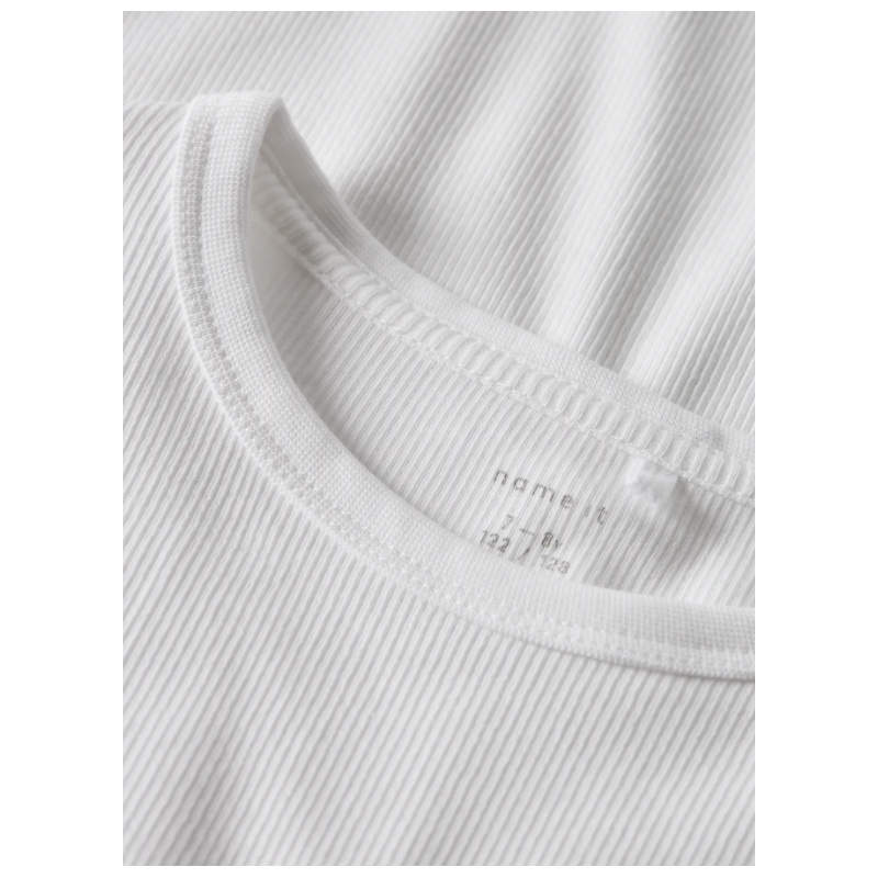 NAME IT Kids Nakal Kortærmet Slim Top - Bright White