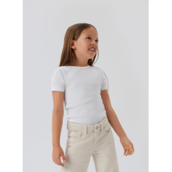 NAME IT Kids Nakal Kortærmet Slim Top - Bright White