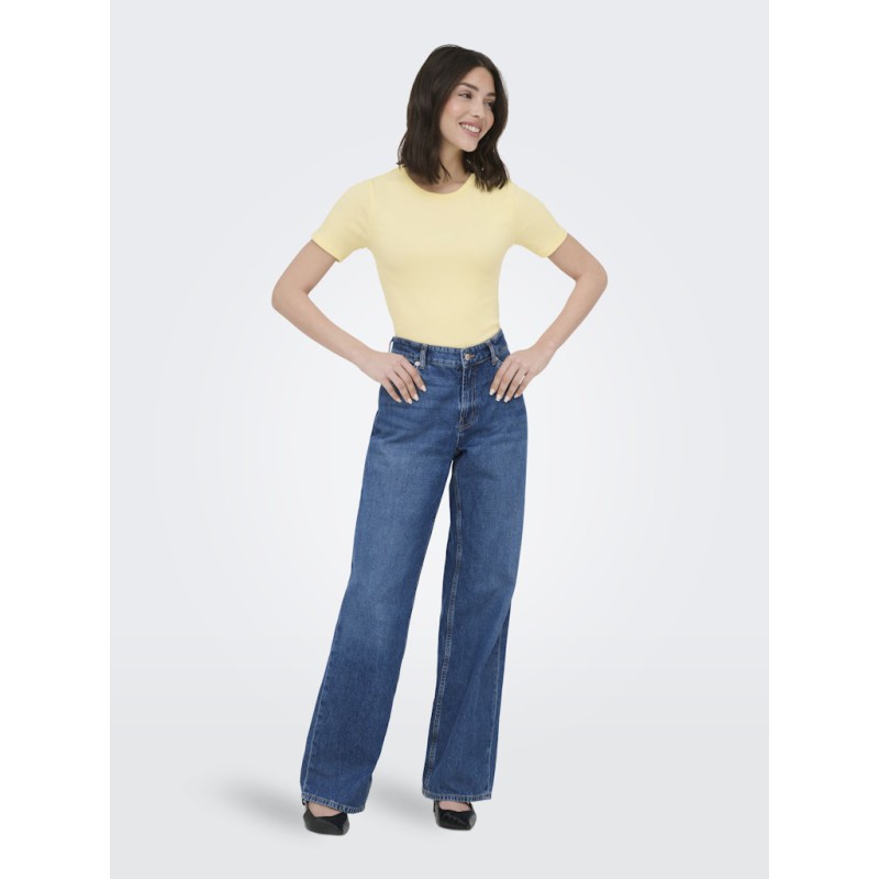 JDY Lucky S/S Rund Hals T-shirt - Pastel Yellow