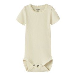 NAME IT Baby Kab Rib Kortærmet Bodystocking - Pear Sorbet