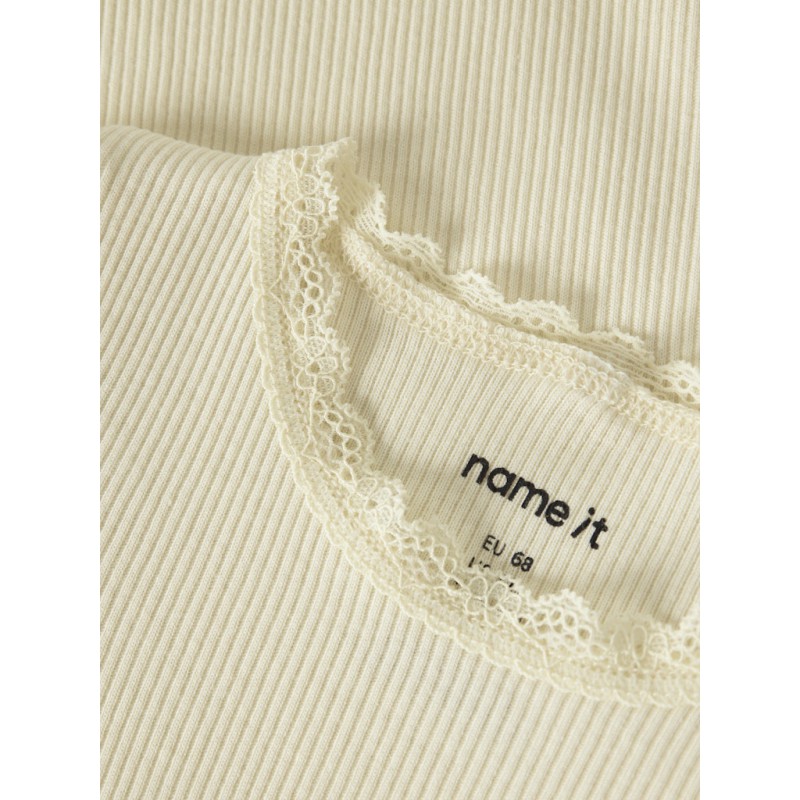 NAME IT Baby Kab Rib Kortærmet Bodystocking - Pear Sorbet