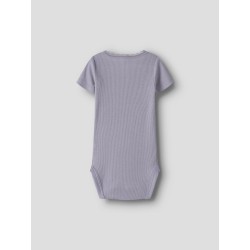 NAME IT Baby Kab Rib Kortærmet Bodystocking - Lavender Gray