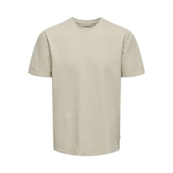ONLY & SONS Kian Seersucker T-shirt - Silver Linning
