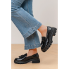 Italia Tassel Loafers Med Krokodille Effekt - Sort