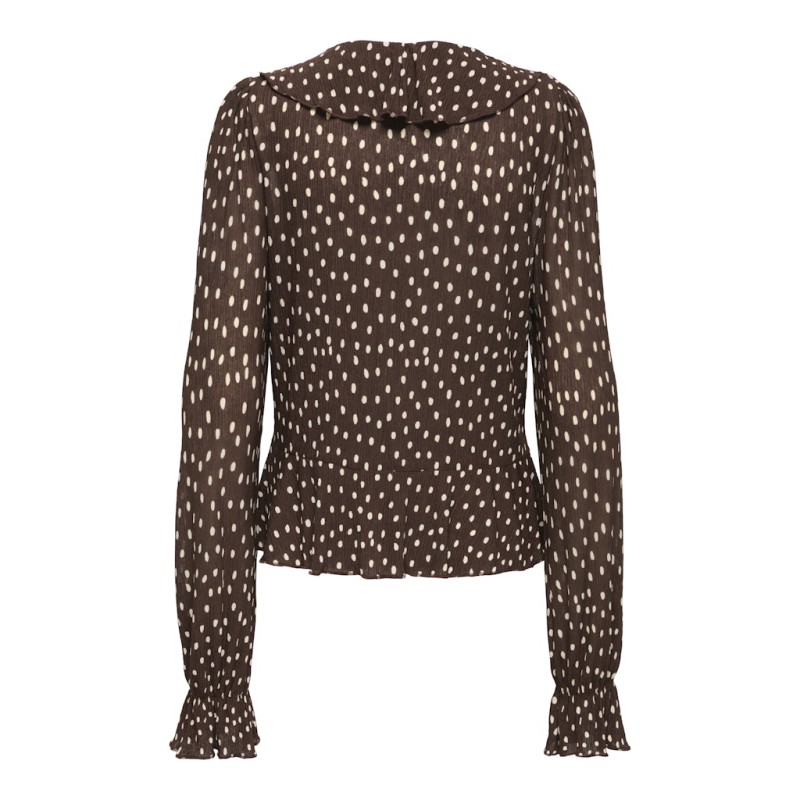 ONLY Kafie Langærmet Flæse Top - Coffee Bean