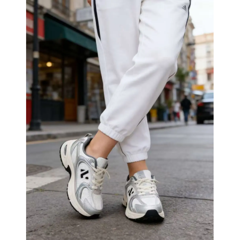 Italia Erica Chunky Sneakers - Silver