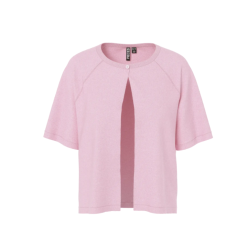 PIECES Bree S/S Strik Cardigan - Roseate Spoonbill
