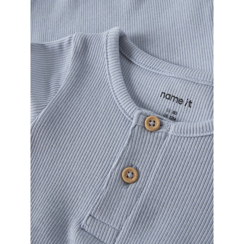 NAME IT BABY Kab Kortærmet Bodystocking - Blue Fog