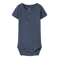 NAME IT BABY Kab Kortærmet Bodystocking - Vintage Indigo