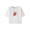 NAME IT Kids Farinaz Kortærmet Kort Top - Bright White / Strawberry