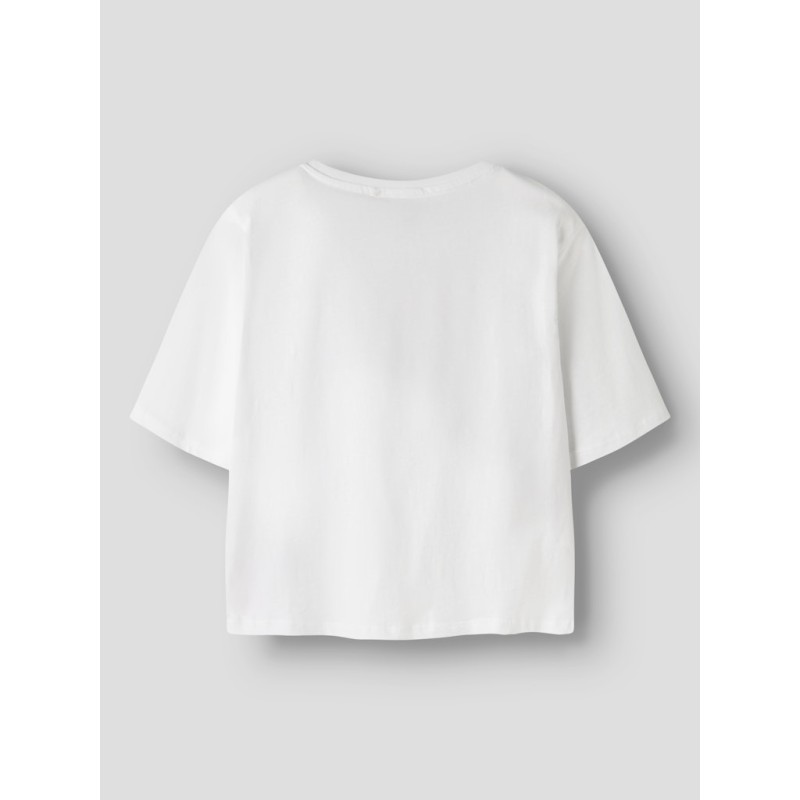 NAME IT Kids Farinaz Kortærmet Kort Top - Bright White / Strawberry