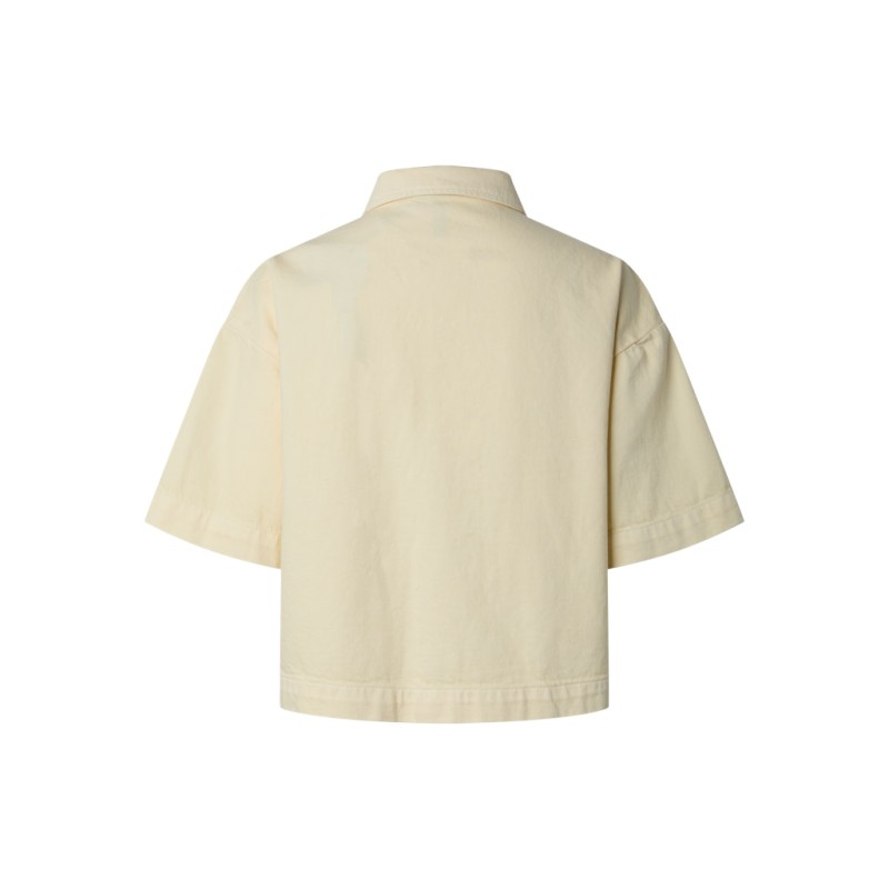 PIECES Sky kortærmet denim skjorte - French Vanilia