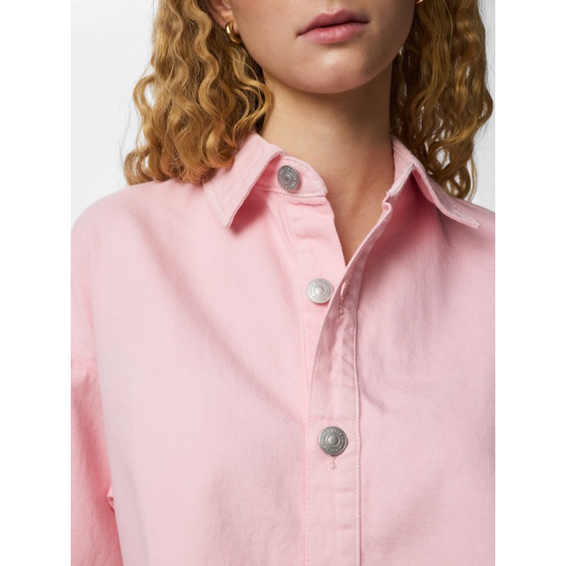 PIECES Sky kortærmet denim skjorte - Roseate Spoonbill