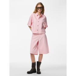 PIECES Sky kortærmet denim skjorte - Roseate Spoonbill