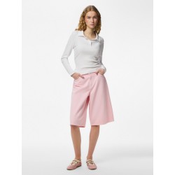 PIECES Sky denim shorts - Roseate Spoonbill