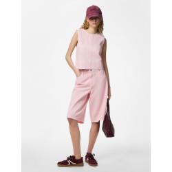 PIECES Sky denim shorts - Roseate Spoonbill