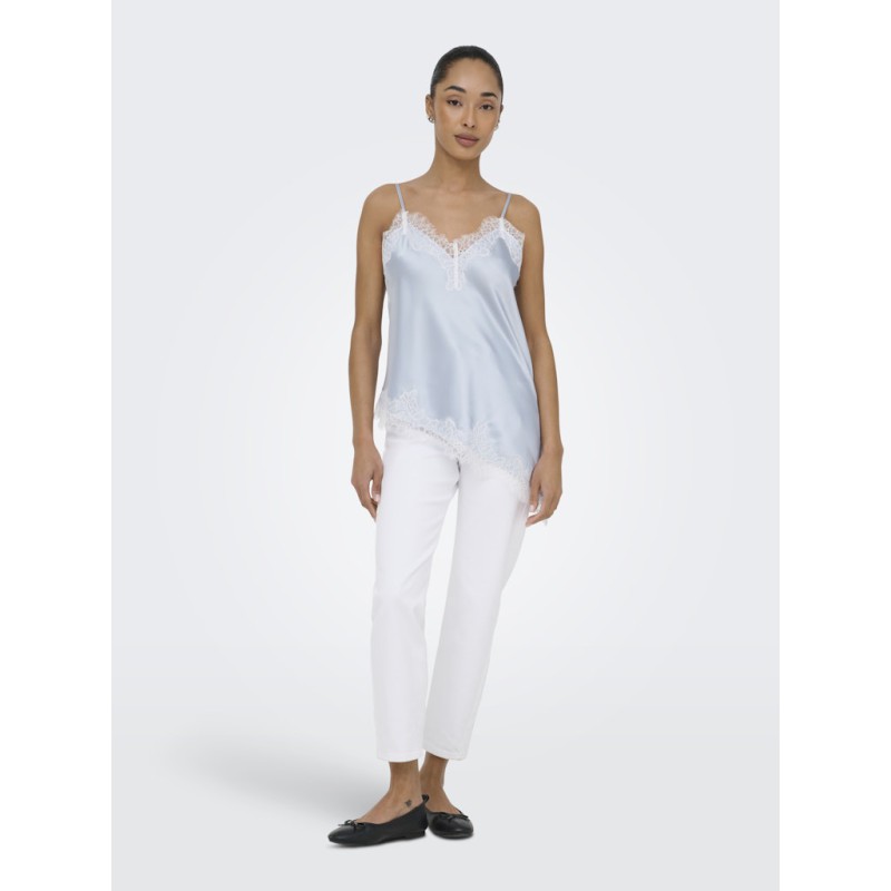 ONLY Bella Strop satin Blonde Top - Niagara Mist