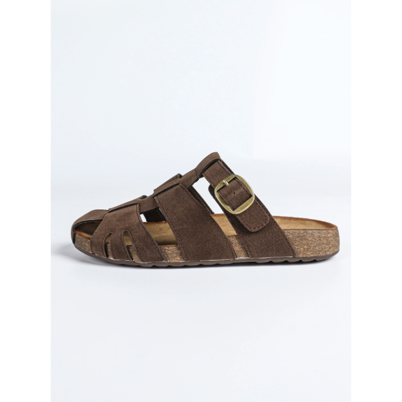 ITALIA Slip-on Flade Ruskinds Mules - Mørkebrun