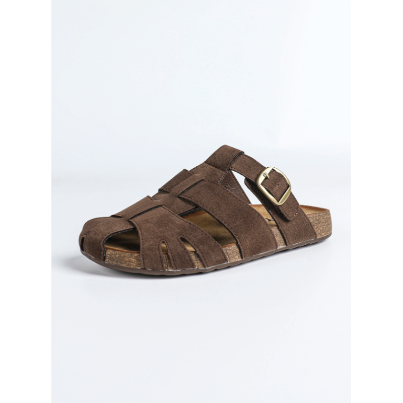 ITALIA Slip-on Flade Ruskinds Mules - Mørkebrun