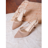 ITALIA Fiskenet Design Stilethæle med Slingback - Beige