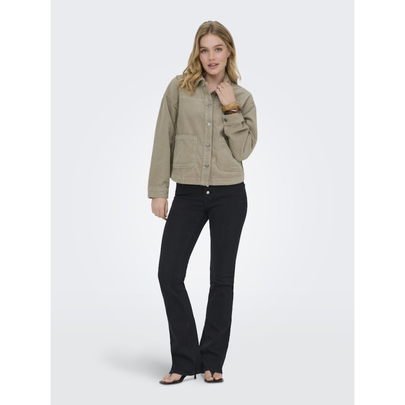 ONLY Kana Corduroy langærmet jakke - Silver mink