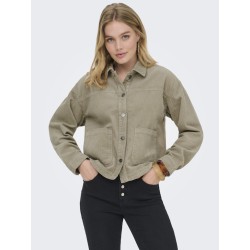 ONLY Kana Corduroy langærmet jakke - Silver mink