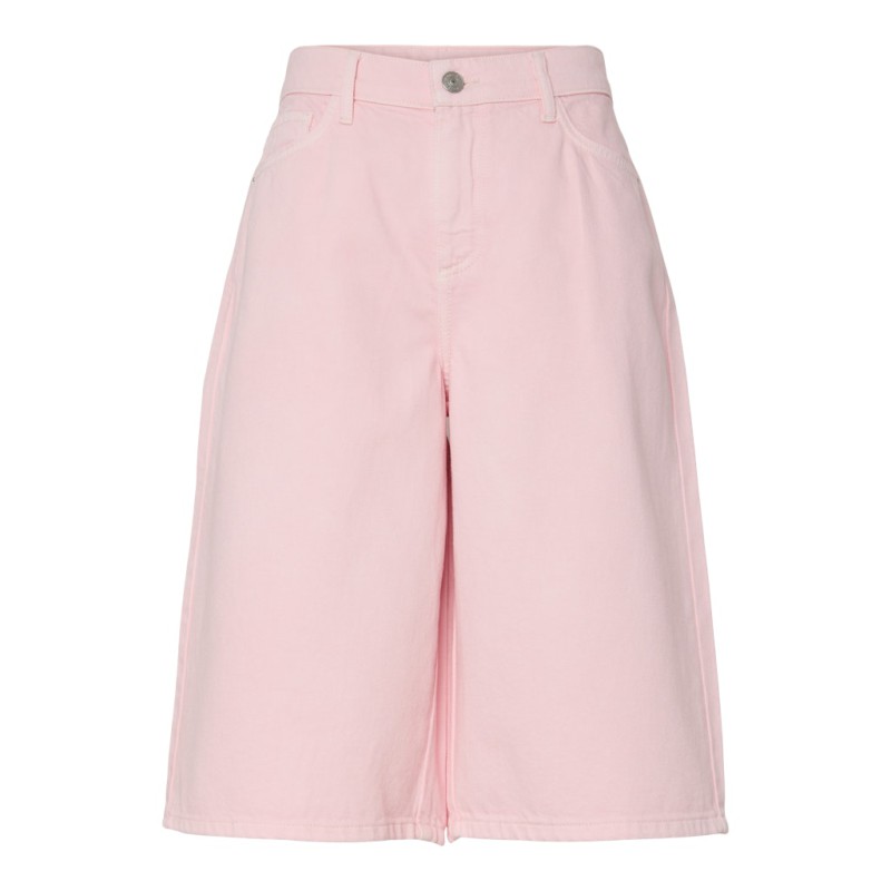 PIECES Sky denim shorts - Roseate Spoonbill