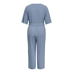 ONLY CARMAKOMA Josee Metta kortærmet jumpsuit - Faded Denim