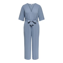 ONLY CARMAKOMA Josee Metta kortærmet jumpsuit - Faded Denim
