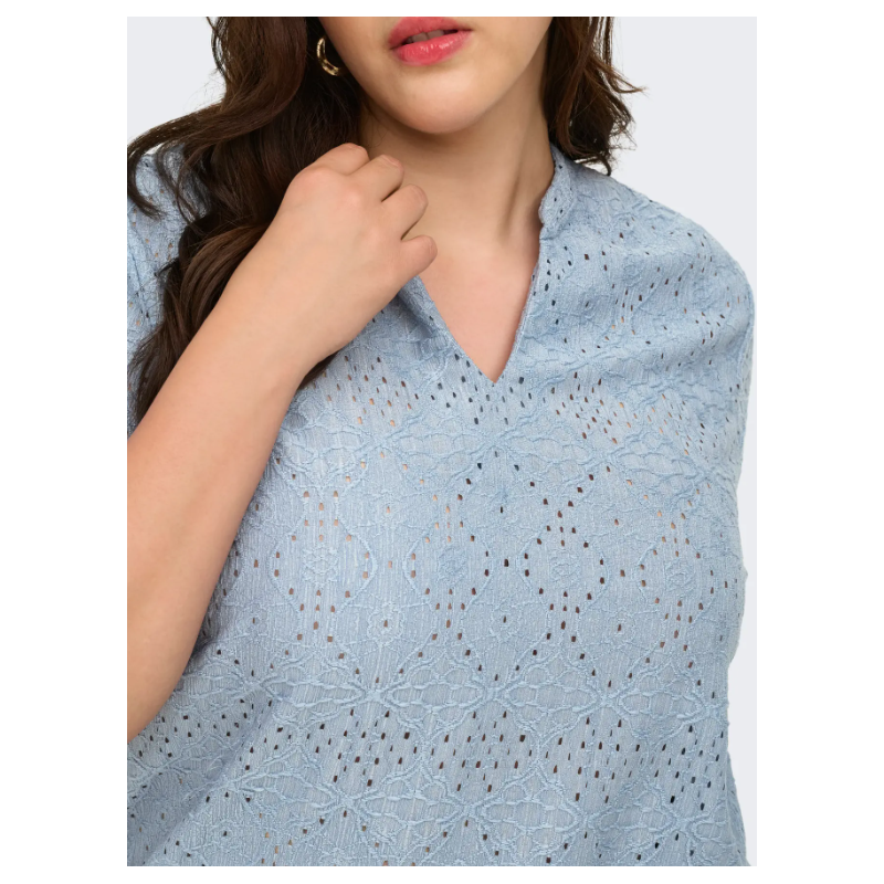 ONLY CARMAKOMA Hellen kortærmet t-shirt - Faded Denim